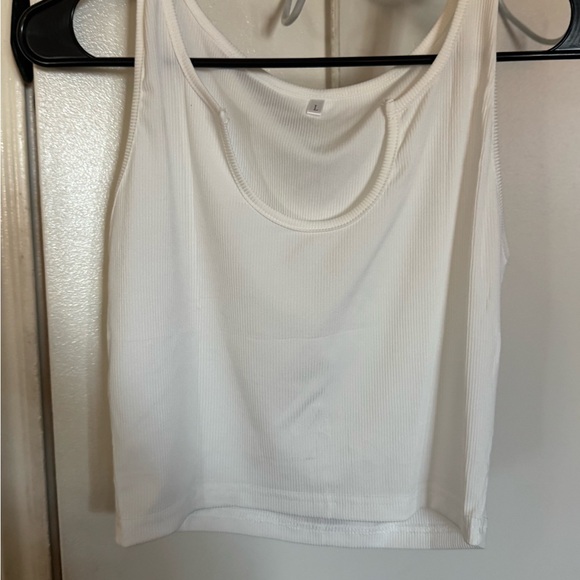 White Ribbed Tank Top - Picture 2 of 5